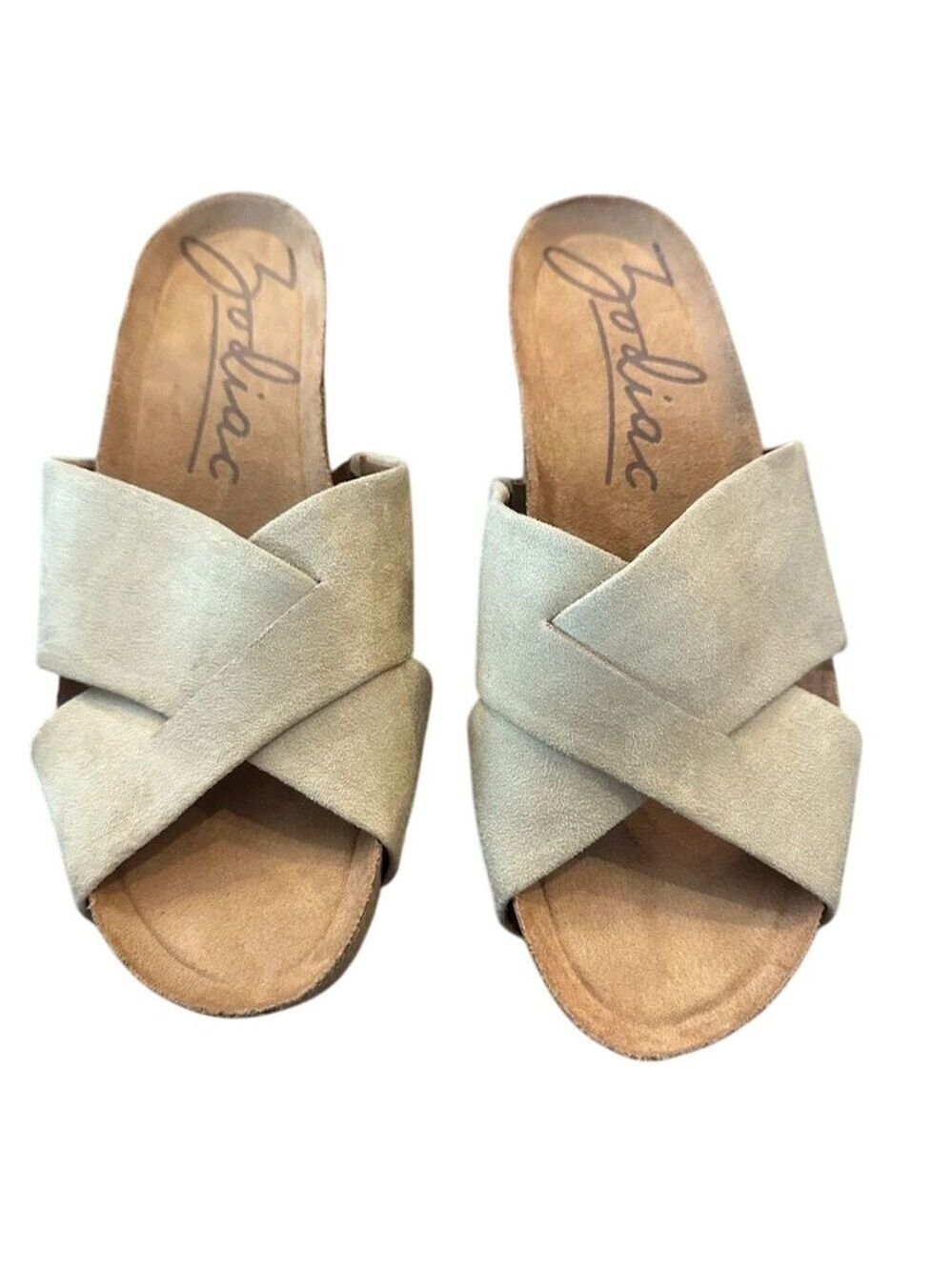 Zodiac Women's Mila Wedge Sandals Brown Size 10M Casual Slides EUC